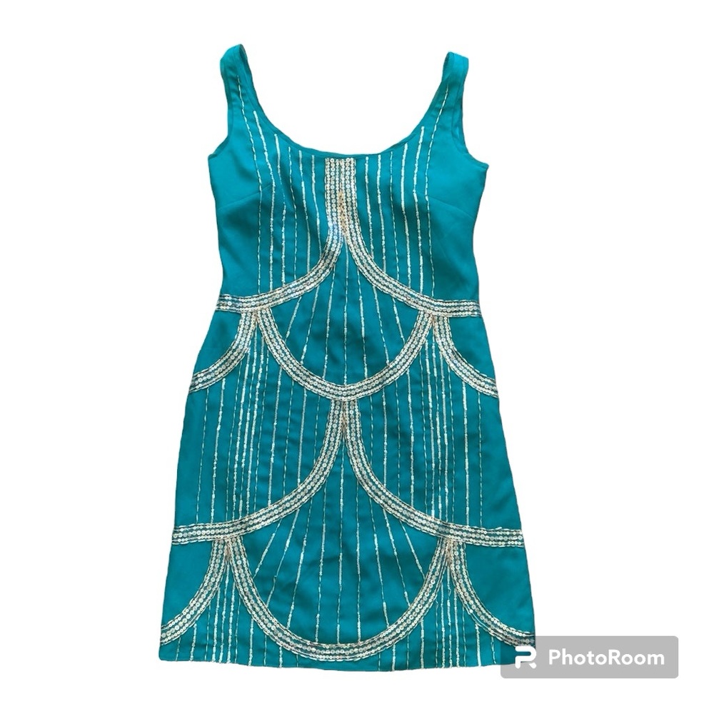 Antonio Melani Roaring 20s Themed Teal Dress Size 2